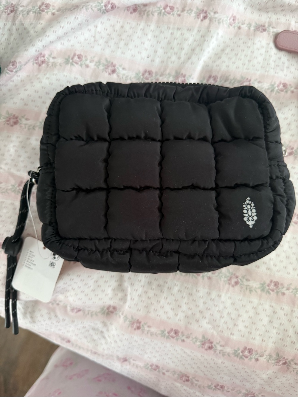 NWT Black Quilted Pouch & clip bundle